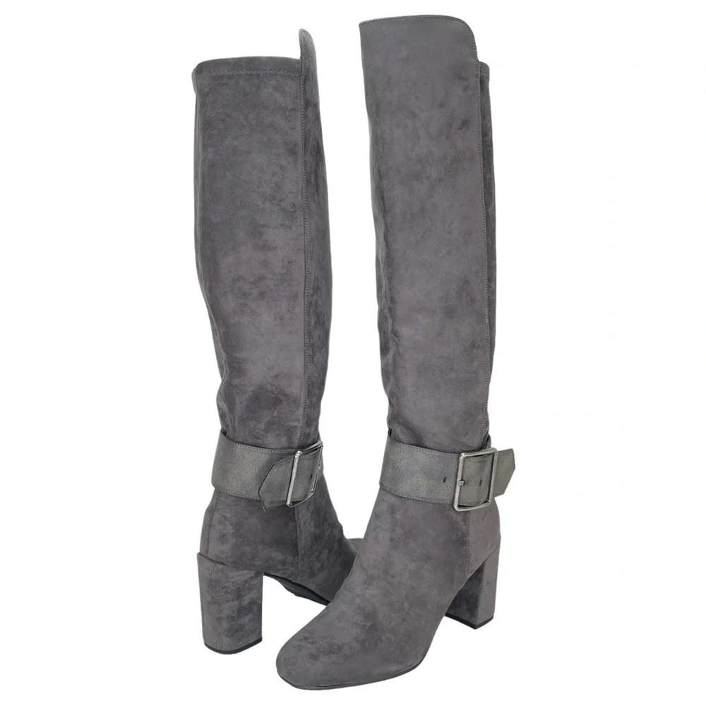 White Mountain Katrina Grey Microsuede Fabric Knee High Womens Boots Size 10M - Picture 10 of 10